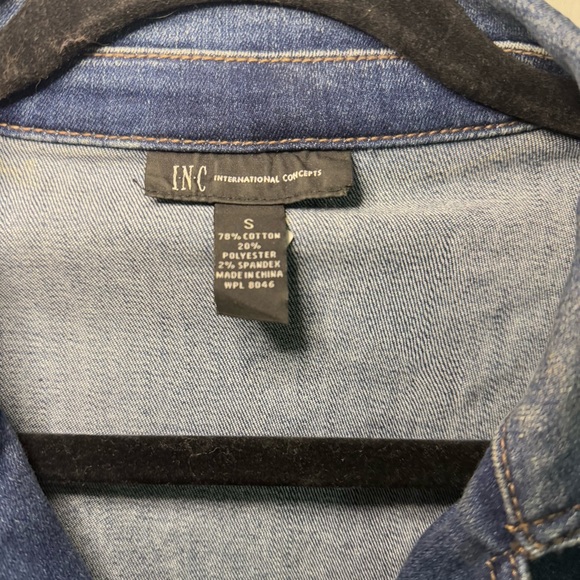 INC International Concepts Denim Star Embellished Jacket - Picture 6 of 12